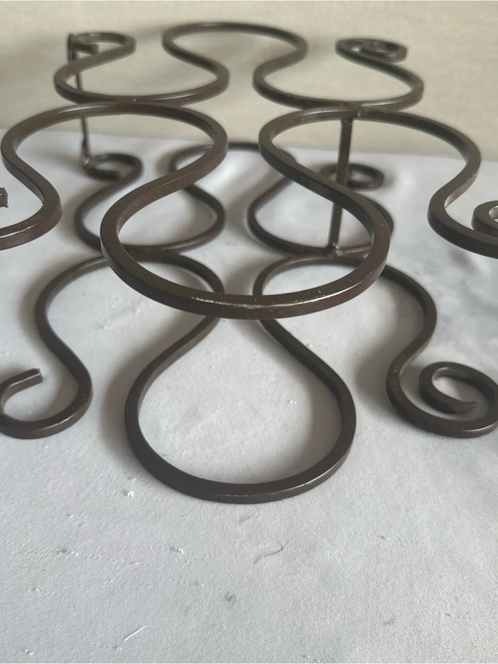 Ornate Brown Metal Wall Hook Panel - Decorative Scroll Design. 15X9 inches